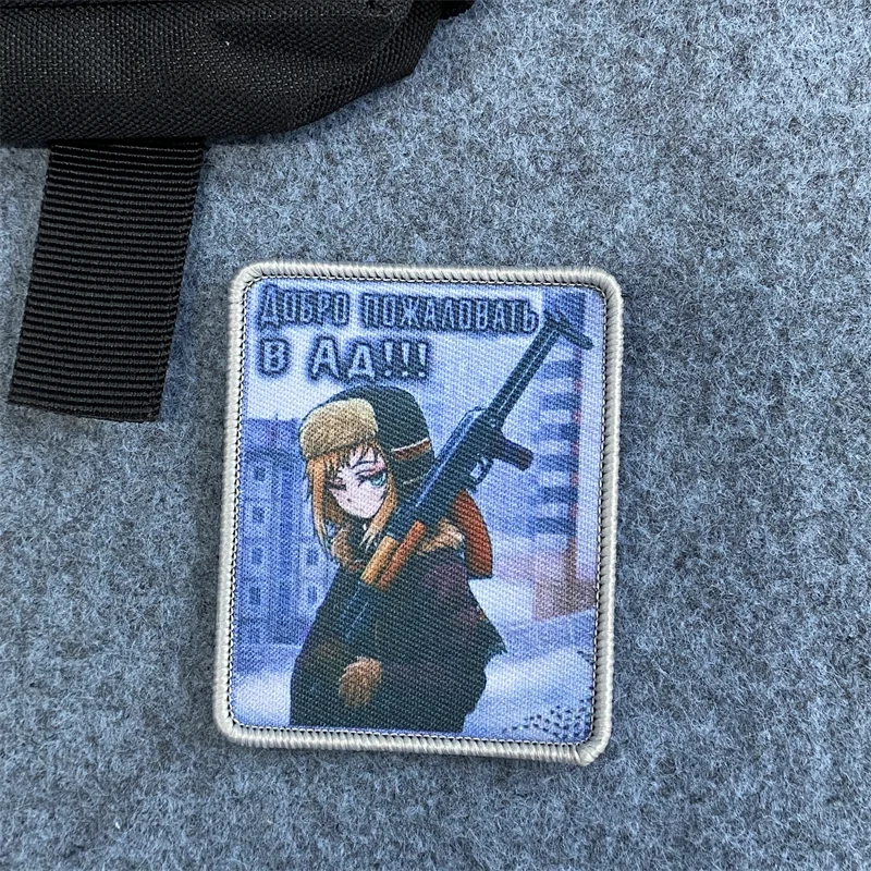 Insignia de moral de Guerrero Sexy, parche táctico de bienvenida al infierno, pegatinas rusas de gancho y bucle, brazalete, ropa, parches de mochila - imagen 4