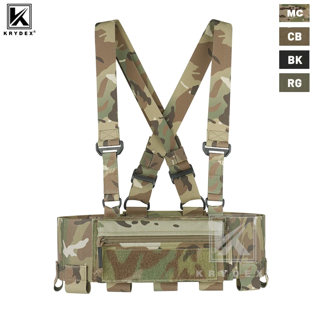 KRYDEX-plataforma de pecho táctica lista para llevar, faja elástica de baja visibilidad, bolsa Mag de 5,56mm y 9mm, chaleco para el pecho, bolsa adhesiva para dulces GP