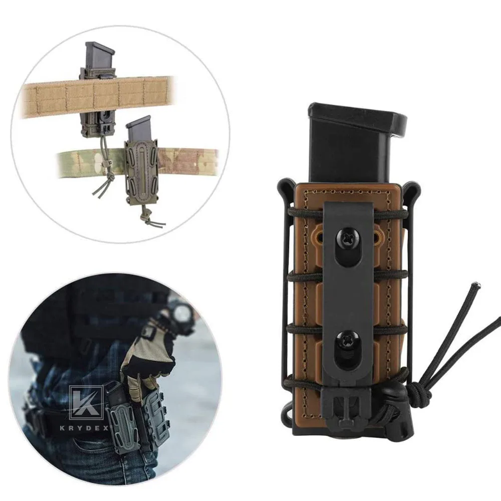 KRYDEX-bolsas tácticas para revistas, Clip para cinturón Fastmag, bolsa Molle de plástico, Softshell de 9mm, portador de pistola con código G alto - imagen 3