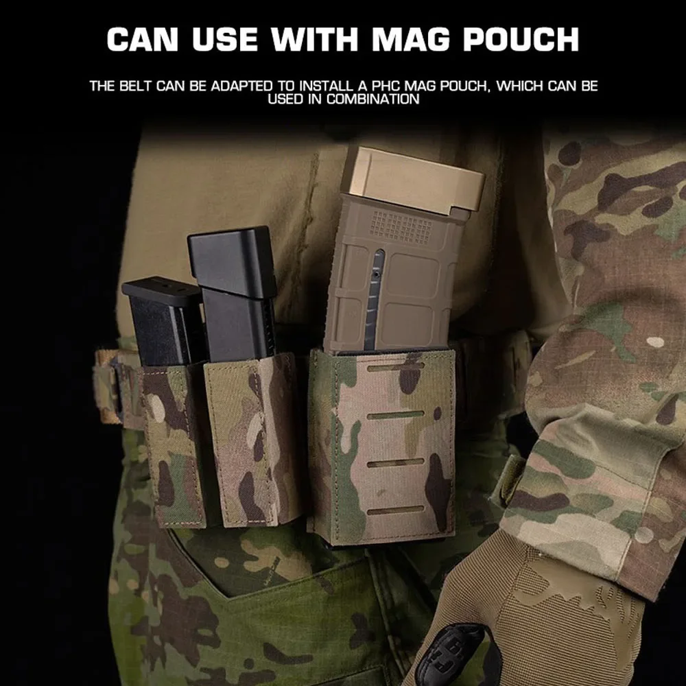 Cinturón táctico PHC para caza, deporte, entrenamiento de combate, cinturón Molle de doble uso, liberación rápida, juego de guerra, Paintball, equipo Airsoft EDC, cinturón para hombres - imagen 5