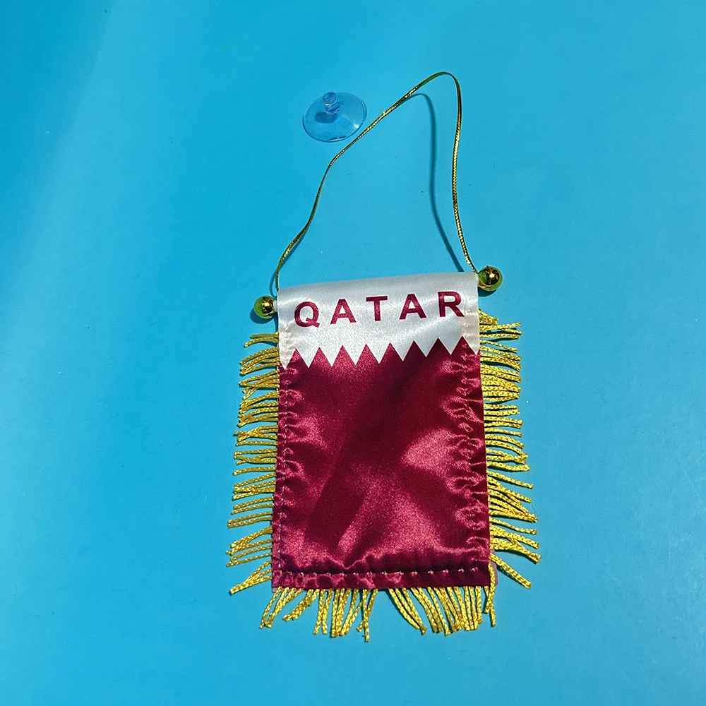 Mini bandera coche Qatar 8x12 cm poliéster doble cara - imagen 3