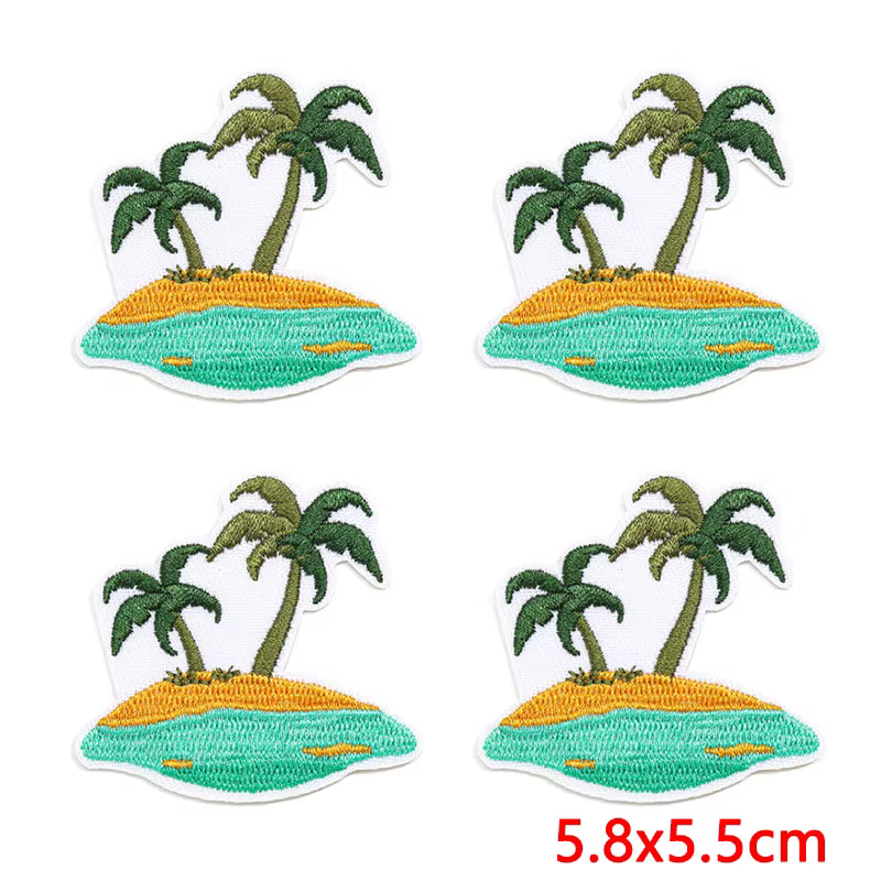 Parche termoadhesivo bordado palmeras coco estilo resort Hawái DIY - imagen 3