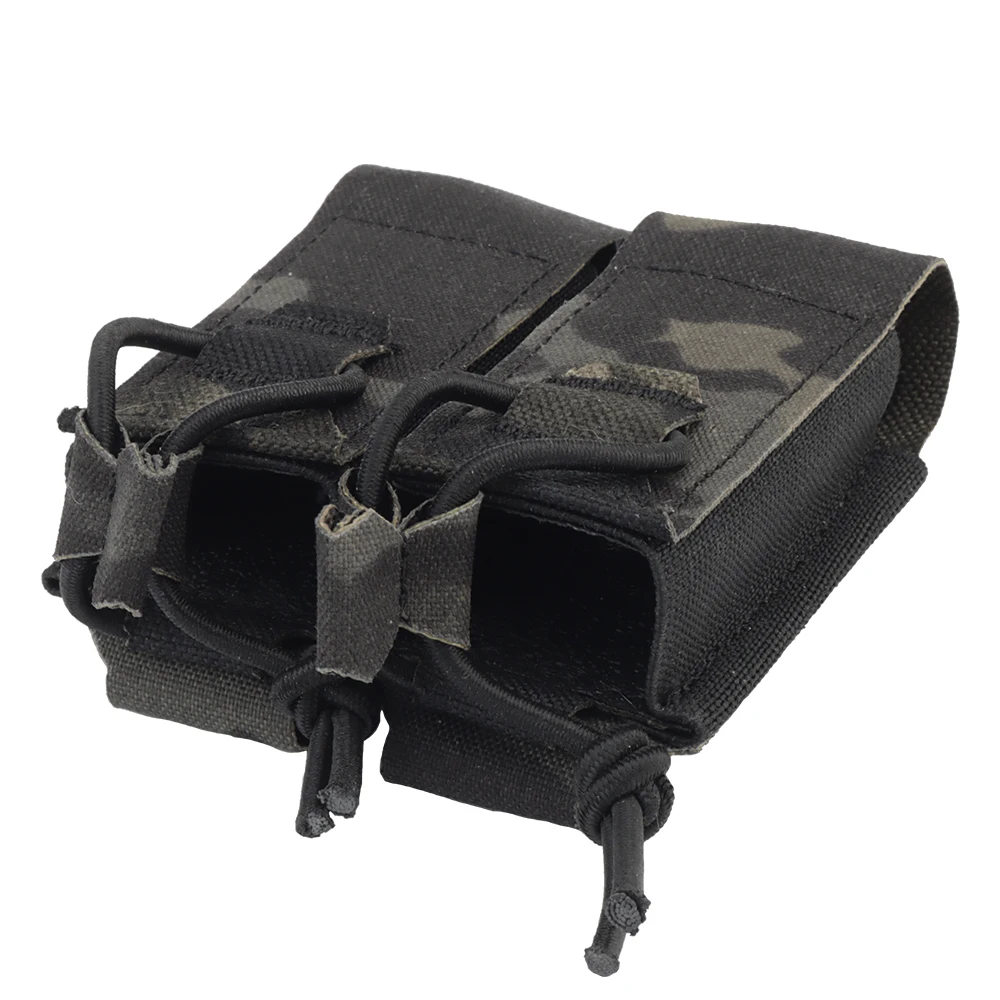 DPMP-Bolsa de doble pistola para revistas, cuerda elástica de choque, bolsa de herramientas para pistola Mag, cinturón táctico MOLLE, accesorios para chaleco de caza Airsoft - imagen 4