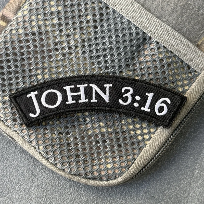 Parche "JOHN 3:16", insignia de período táctico, gancho bordado y bucle, mochila, accesorios de decoración de ropa, pegatina, brazalete - imagen 5