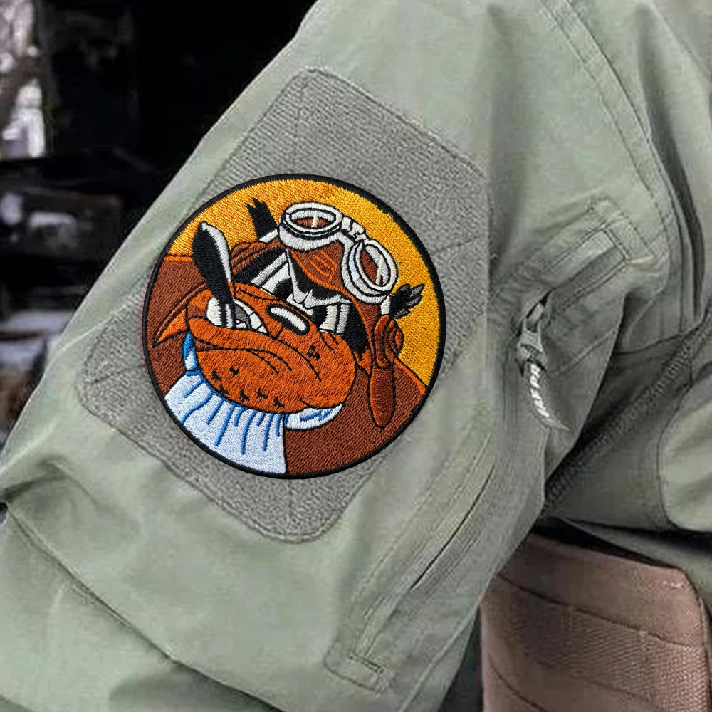 Parches de insignia de moral del escuadrón bombardero, parche bordado con gancho y bucle de piloto del diablo, brazalete militar, pegatinas tácticas para mochila - imagen 4