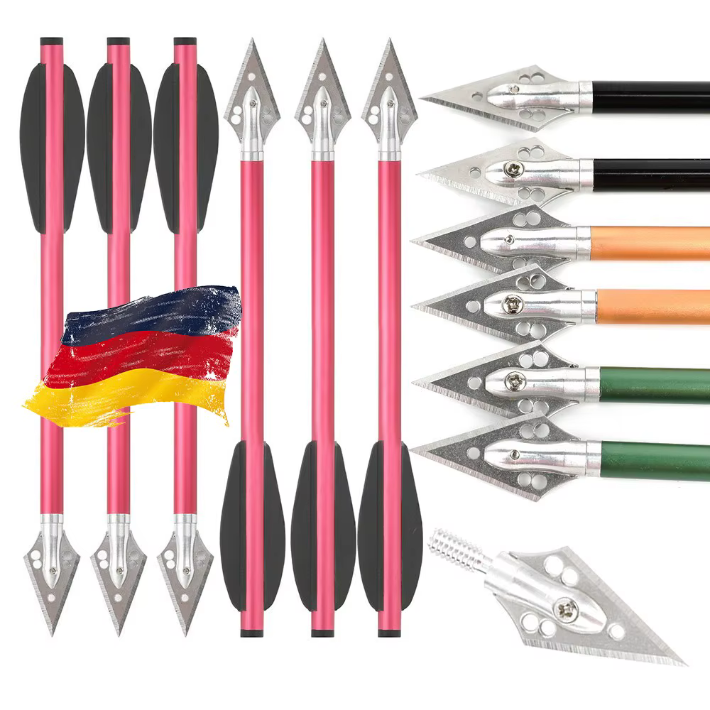 Flechas para ballesta con puntas de aluminio: caza y tiro