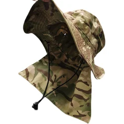 Sombrero Benny de camuflaje MTP para exteriores/sombrero parasol con cortina trasera, sombrero de pesca