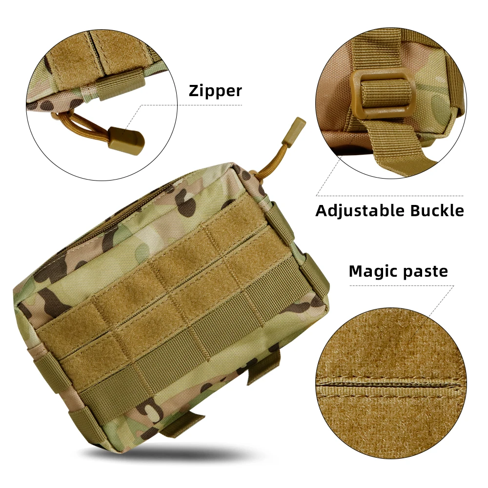 Bolsas BOOIU Molle, bolsa táctica de administrador, bolsa compacta EDC para dispositivos de utilidad, bolsa de equipo, accesorio de transporte, cinturón, riñonera colgante - imagen 2