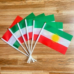 Bandera de mano kurda nacional con palo plástico – Kurdistán
