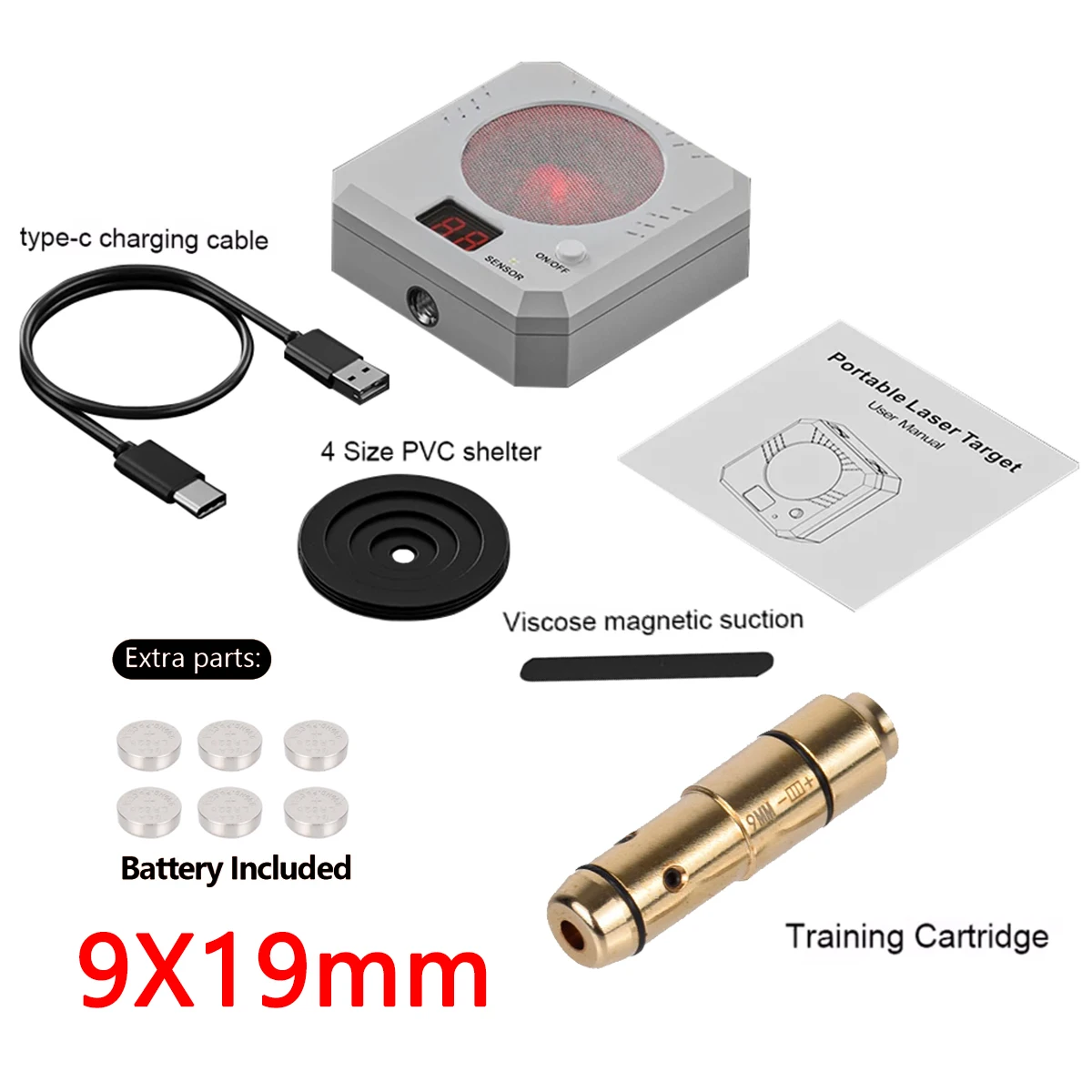 9X19mm inducción infrarroja sensible al Color electrónica 9mm objetivo láser práctica de tiro juguete efectos de sonido entrenamiento bala láser - imagen 3