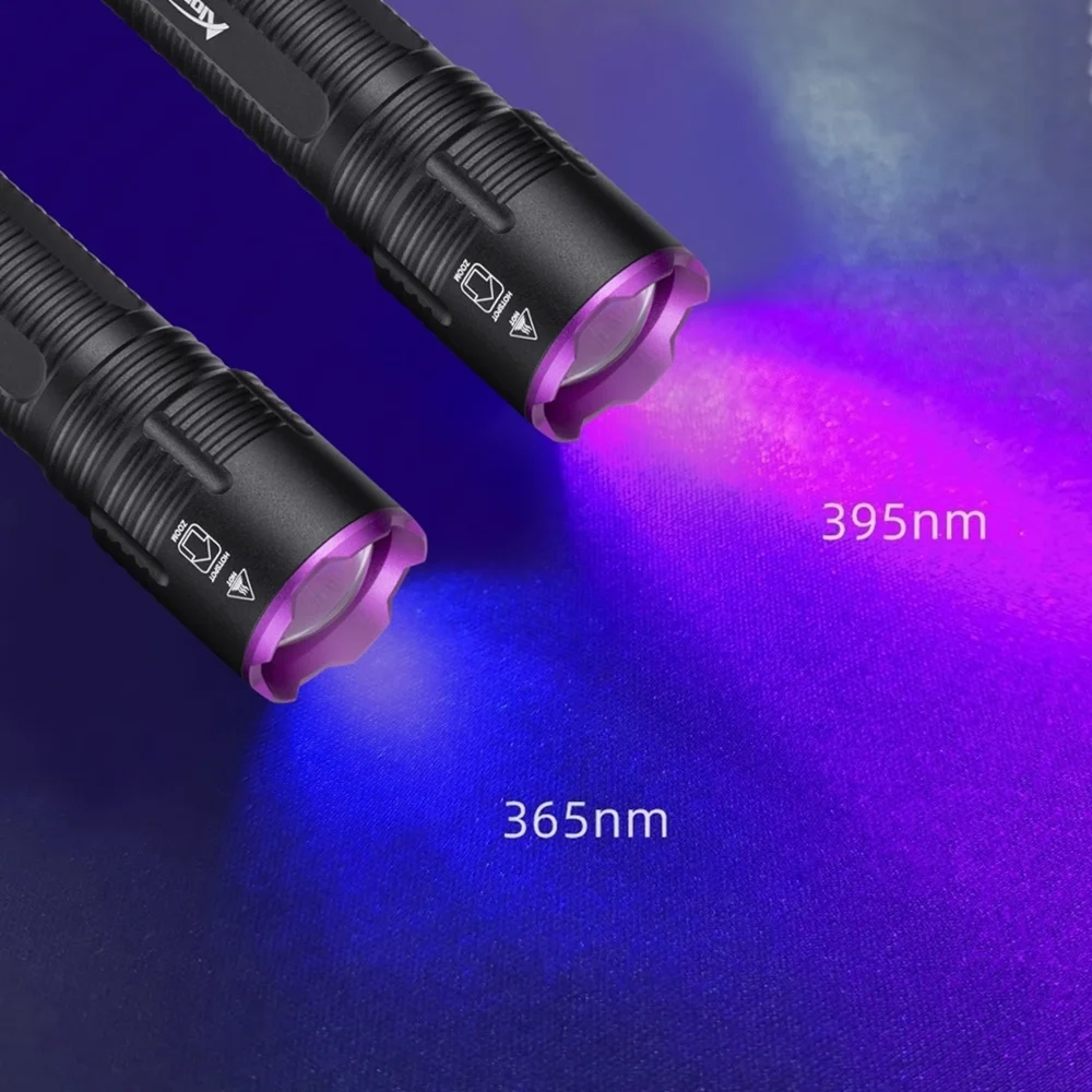 Alonefire Zoom 20W 365/395nm linterna UV de alta potencia marcador de tinta Invisible gato perro orina tiña mineral dinero luz de escorpión al aire libre - imagen 5