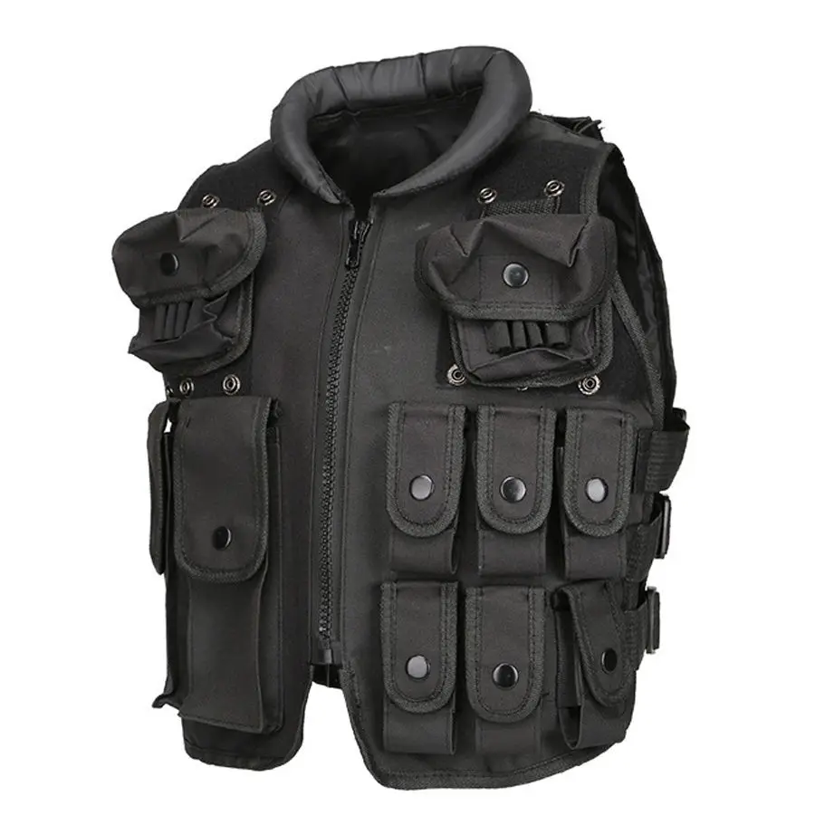Chaleco táctico de policía para niños, ropa de combate SWAT, equipo de protección CS, uniforme negro - imagen 5
