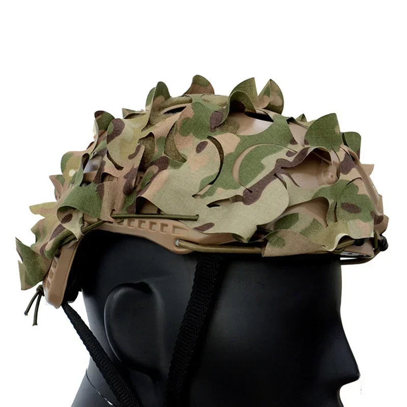 Cubierta de casco de red táctica 3D, cubierta de casco con cordón de nailon de camuflaje cortado con láser, accesorios de paracaidista de Paintball Scrim CS - imagen 3