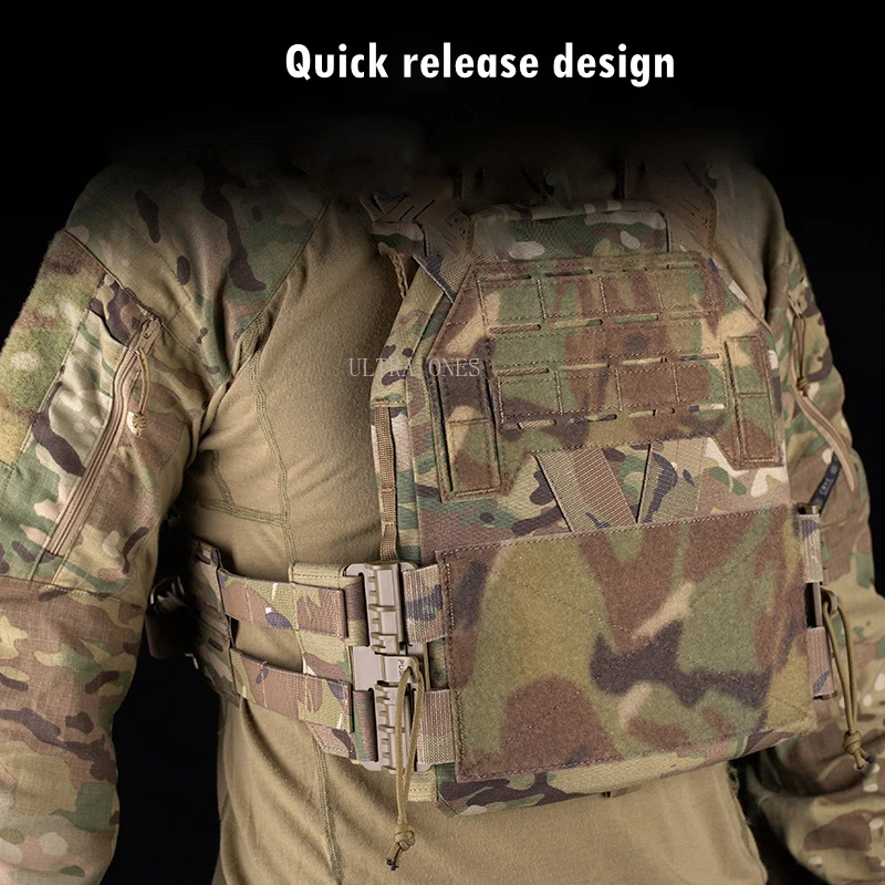 Portaplacas táctico, chalecos de caza, utilidad ligera, liberación rápida, MOLLE, Airsoft, chaleco de combate, armadura, equipo Airsoft - imagen 5