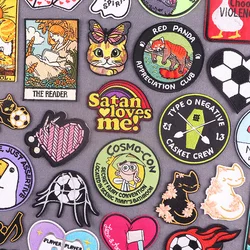 Parches bordados Fusibles de Satán Me Loves para chaqueta, bonito conejo de dibujos animados, parche para planchar, apliques con logotipo genial, pegatinas, parche para coser