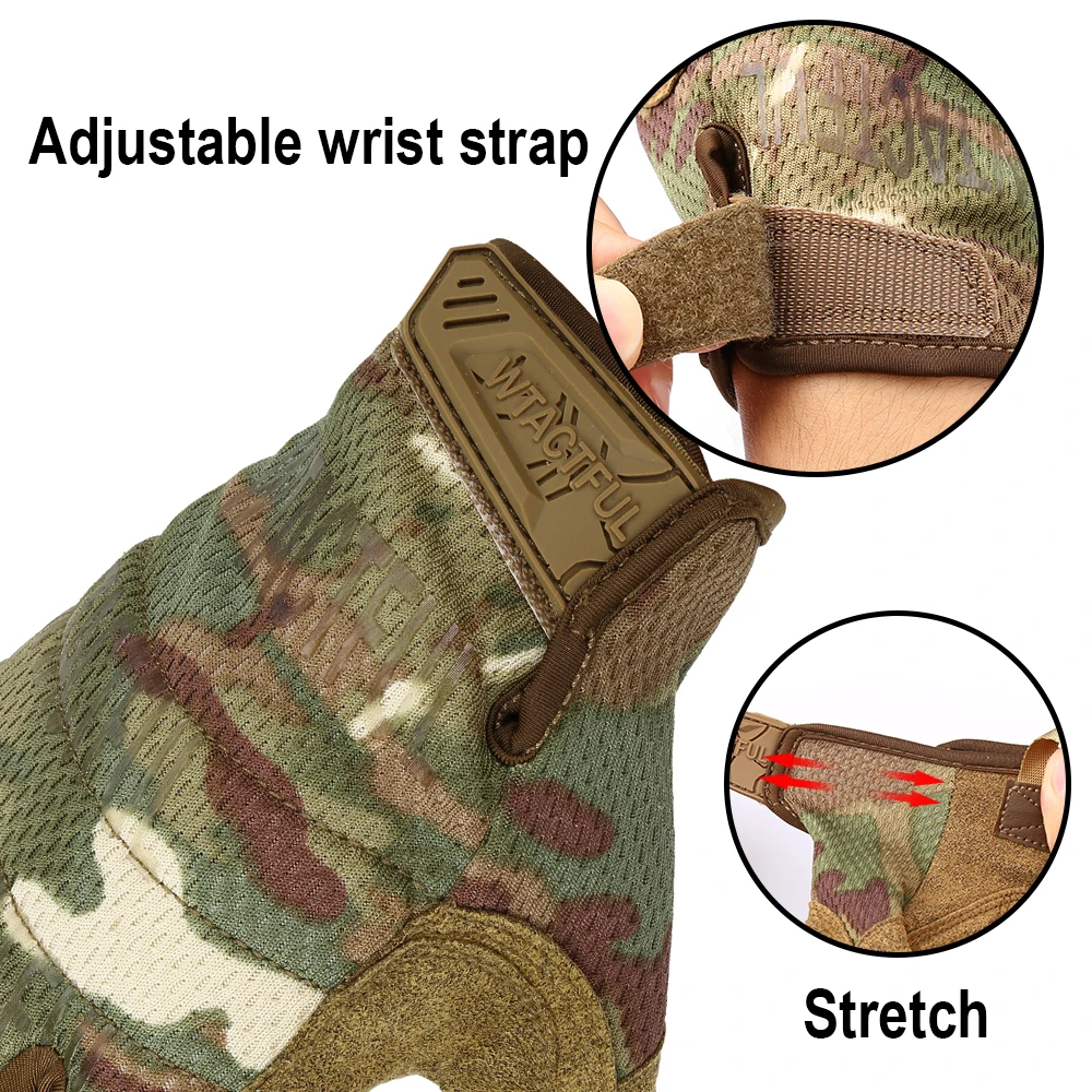 Guantes tácticos camuflaje con pantalla táctil para tiro y protección - imagen 3