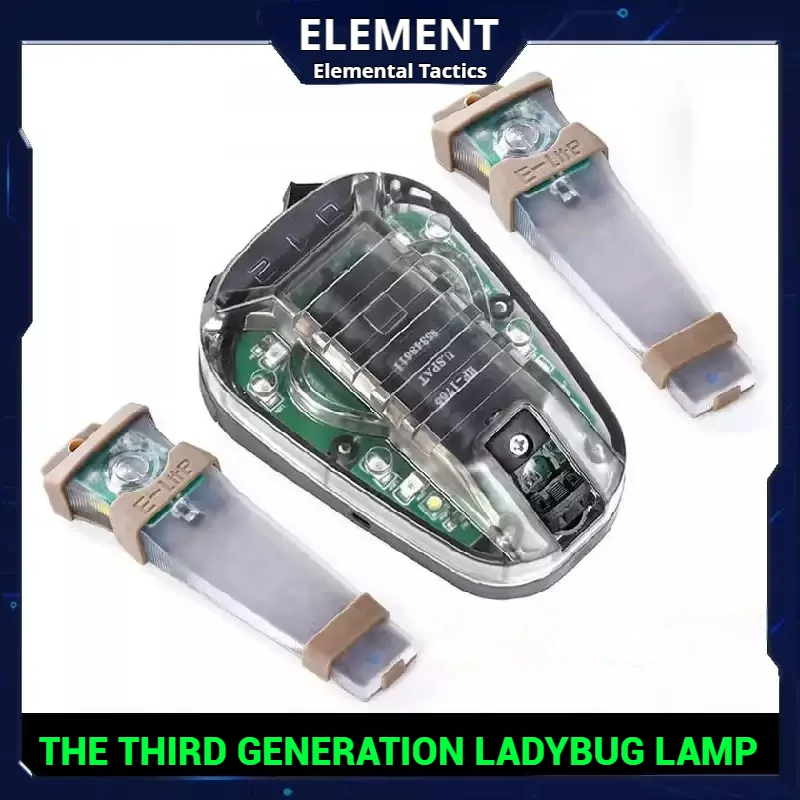 HEL-STAR 6 Luz de mariquita de tercera generación, señal de luz de identificación de supervivencia para enseñar, luz impermeable para casco IP67 resistente al agua