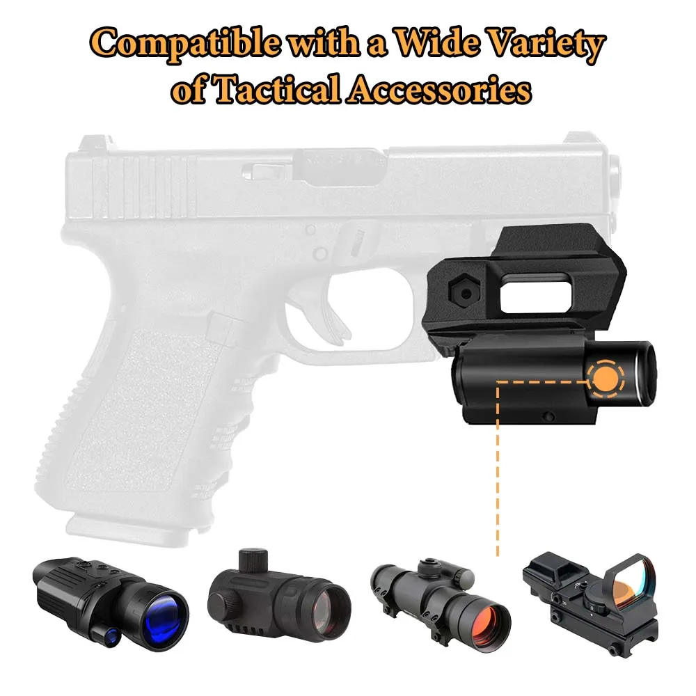 Adaptador riel Picatinny 20mm – Montura táctica 3 ranuras para pistola - imagen 5