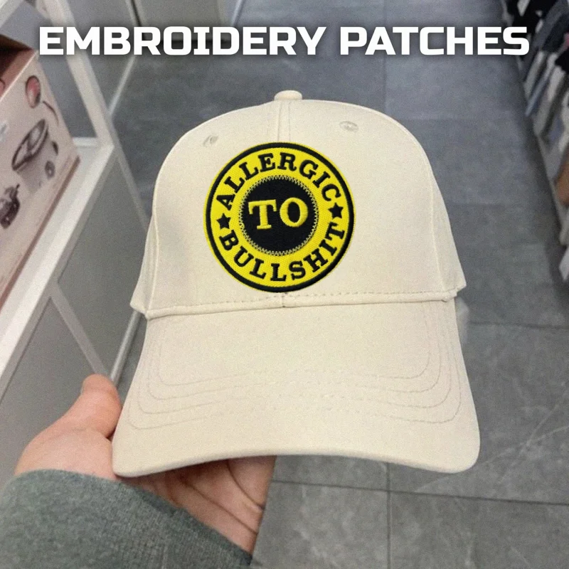 Parche bordado alérgico a Mierda, insignia de moral con gancho y bucle táctico, pegatinas decorativas para mochila, parches para brazalete para ropa