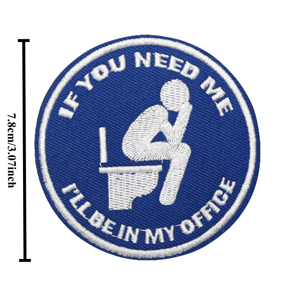 Si necesita mí, será en mi oficina, parche táctico de Velcros Meme, divertido gancho y bucle, insignia de moral bordada militar, mochila Molle - imagen 4