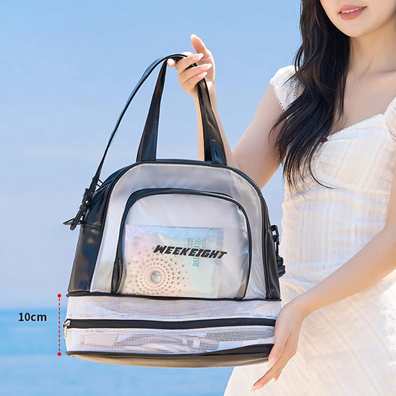 Bolsa de playa para natación, bolso de hombro transparente de PVC para navegación a la deriva, surf, bolsillo para zapatos, bolso de viaje al aire libre, paquete deportivo seco y húmedo - imagen 2