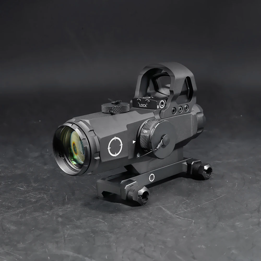 Mira de Rifle HAMR de acero Real, 4x24mm, 4x, punto rojo con 1x, para caza, táctica, Airsoft - imagen 4