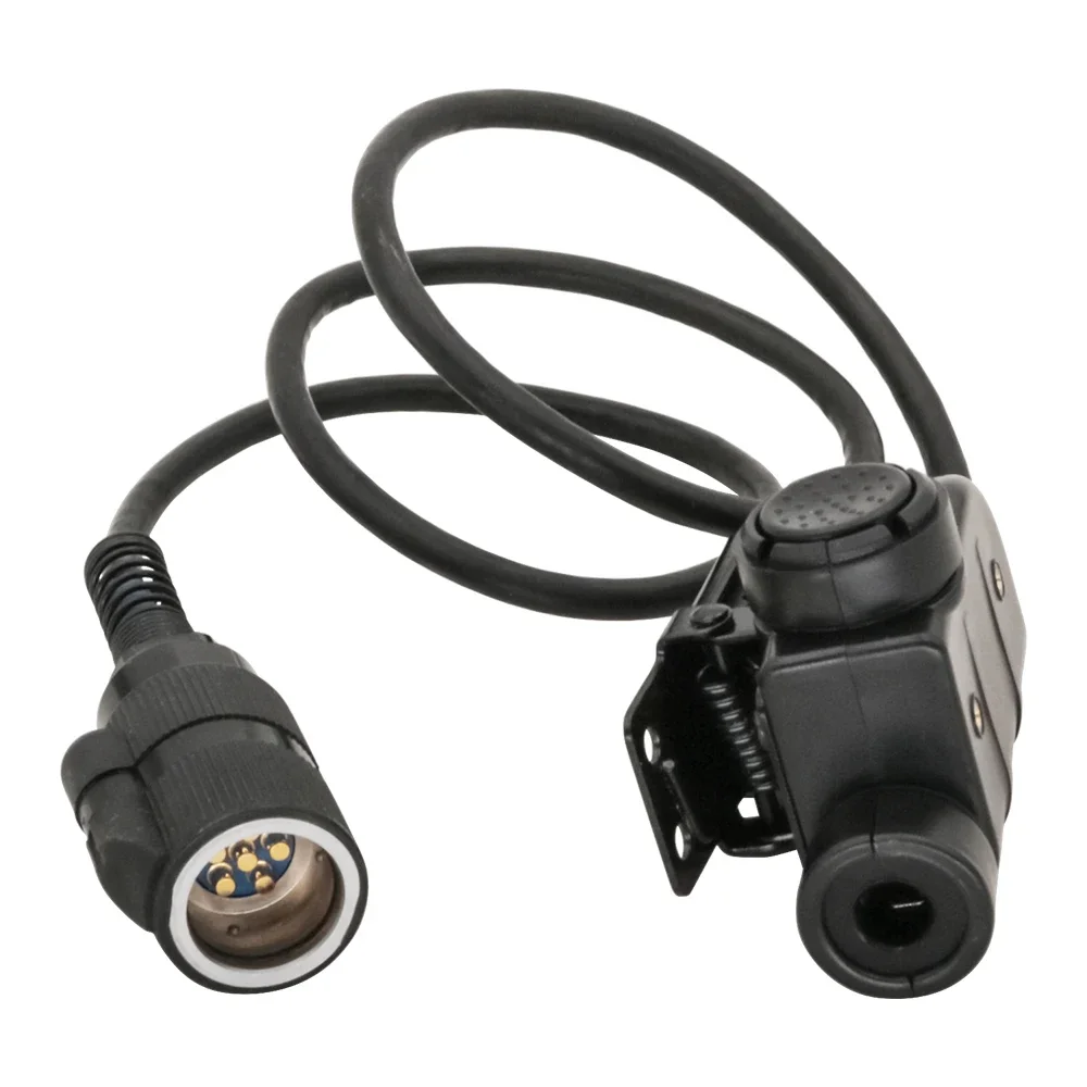 Adaptador de auriculares tácticos, cabezal negro de 6 pines, SILYNX PTT, Compatible con auriculares COMTA SORDIN para Walkie Talkie Dumm AN/PRC 152 148 - imagen 3
