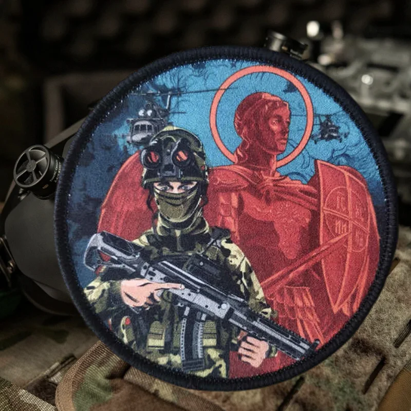 Parche con estampado de ángeles y Jesús, chaleco táctico, insignia de moral con gancho y bucle, pegatinas decorativas para mochila, parches para brazalete para ropa - imagen 2