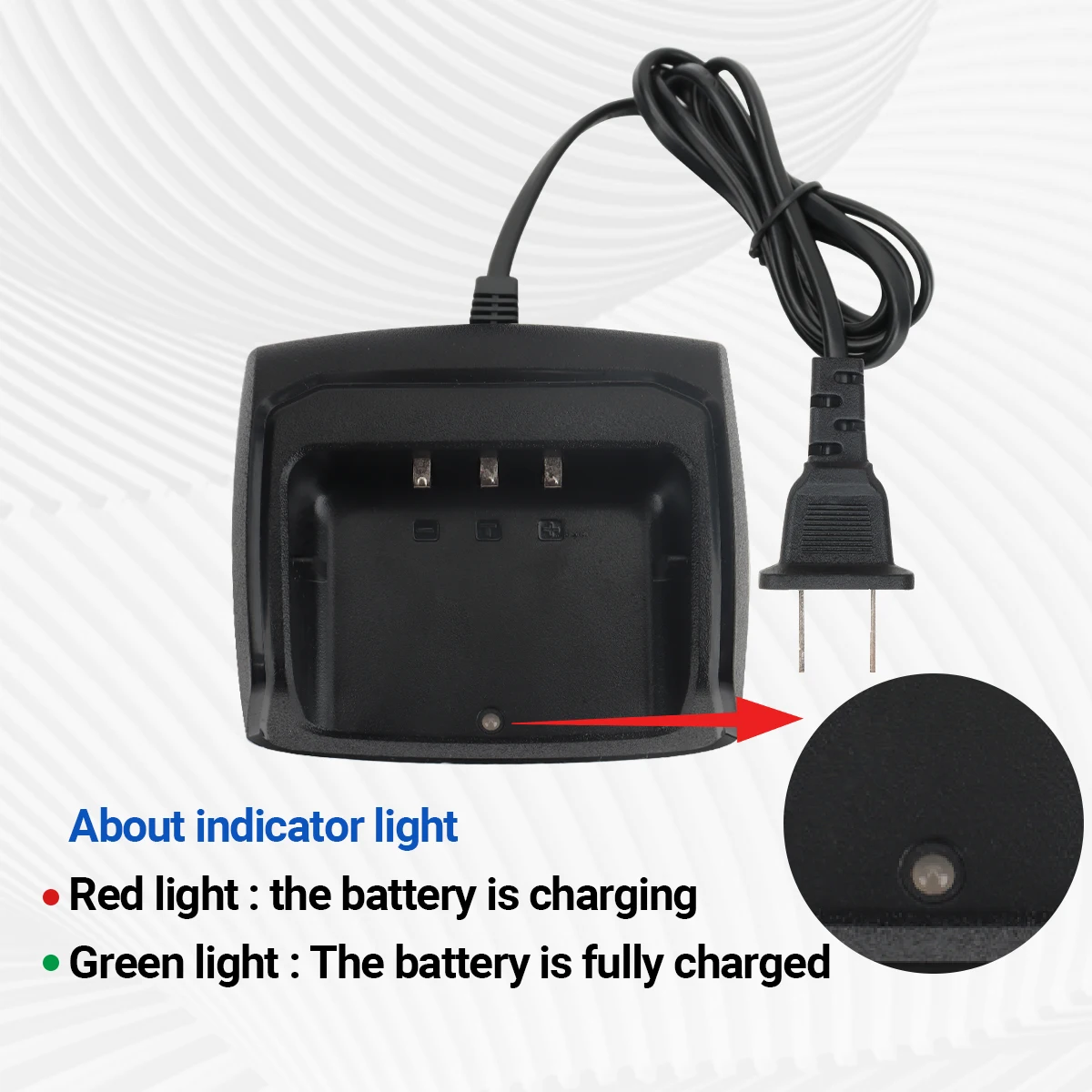 Cargador de escritorio Baofeng UV-K61 original US/EU con base enchufe - imagen 3