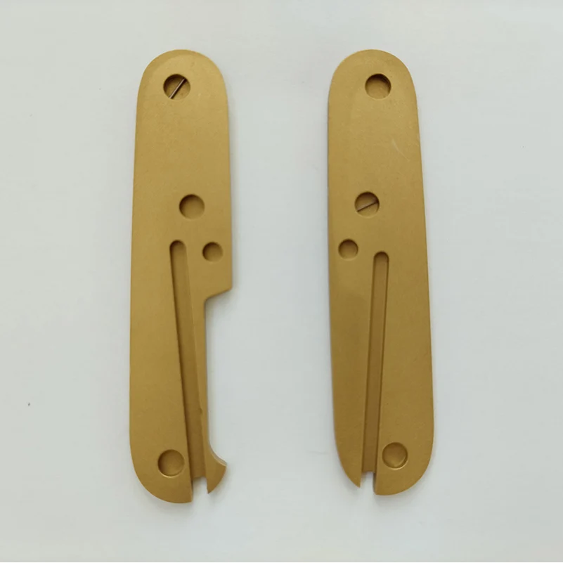 Parches de básculas con mango de latón para cuchillos, 3 tipos, para cuchillos del ejército suizo Victorinox de 91MM con recortes de pinzas para palillos de dientes, Pin de bolígrafo - imagen 5