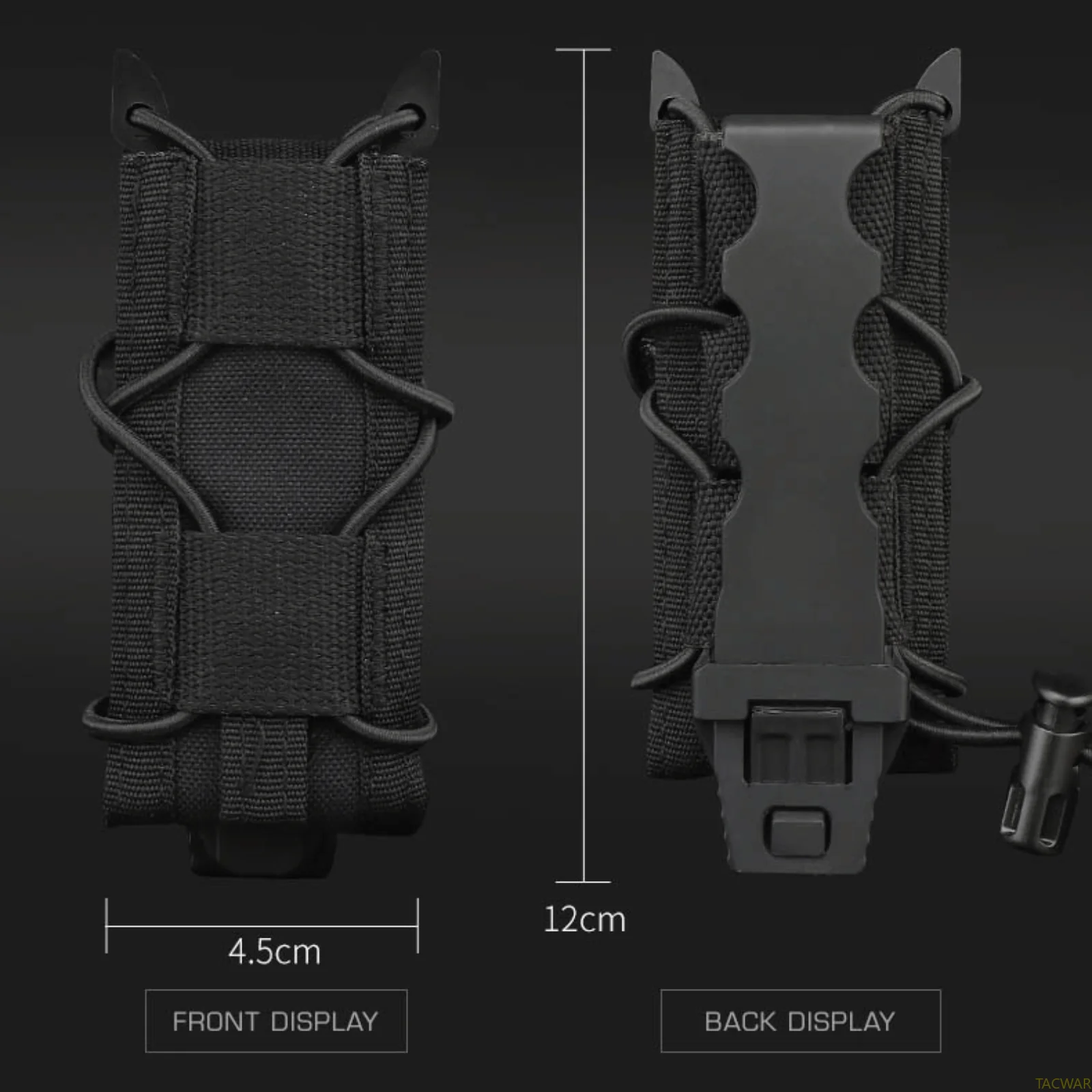 Bolsa táctica para pistola individual de 9mm, bolsa MOLLE Mag, bolsas para linterna, soporte para linterna para caza, tiro, Airsoft - imagen 3