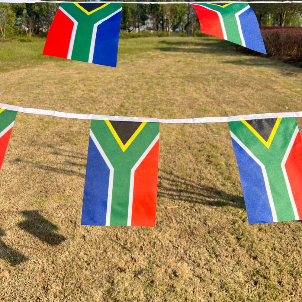 Bandera nacional de Sudáfrica 14x21cm ZA RSA SA bandera de Sudáfrica poliéster colgante bandera de S.Africa para decoración - imagen 2