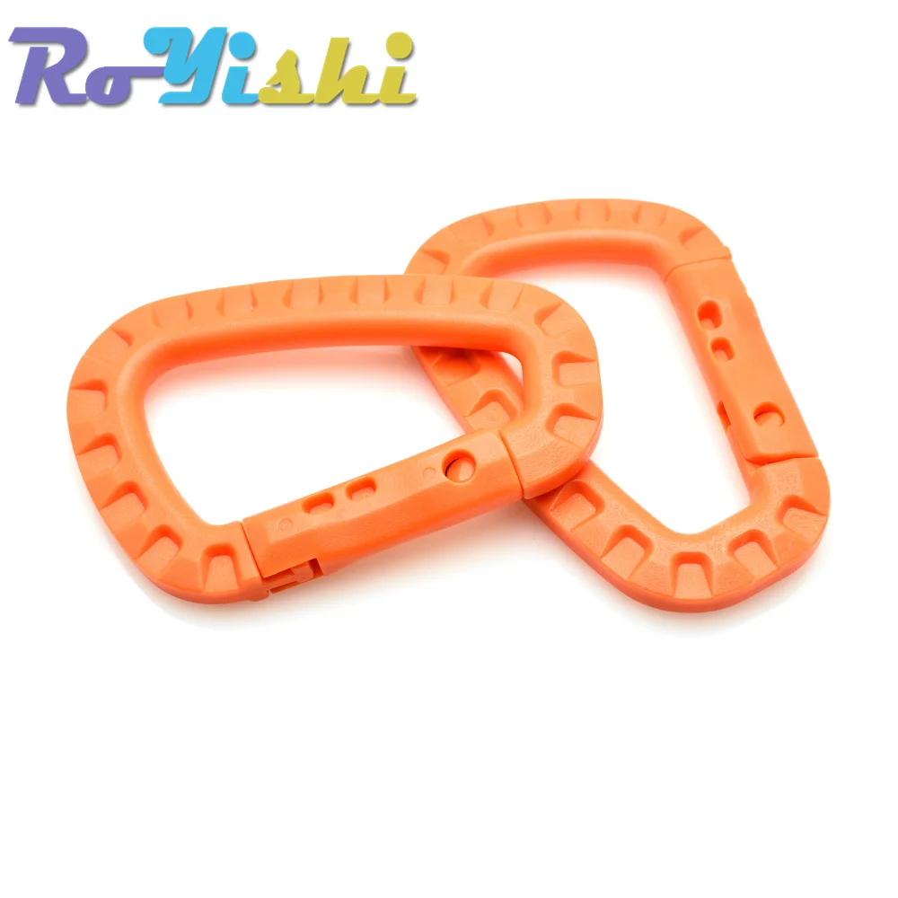 Hebilla de alpinismo en forma de D, Clip a presión, mosquetón de escalada de acero de plástico, gancho colgante para llavero - imagen 4