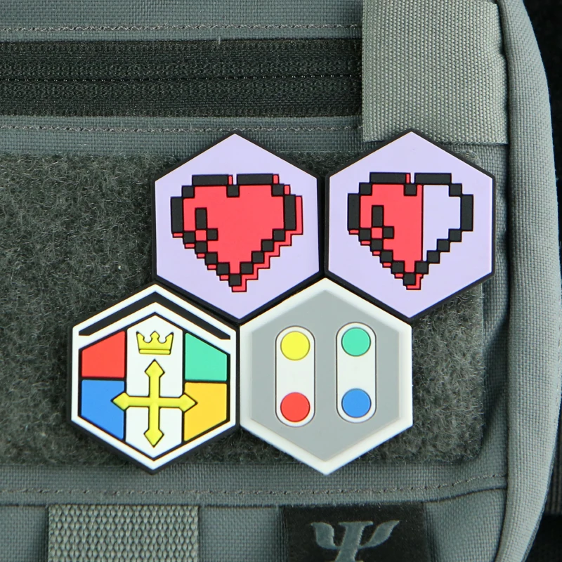 Mini parches hexagonales 3D de PVC, insignia táctica de escorpión, amor, Pie, SFC, FC, PS, águila, brazalete para ropa, mochila, decoración DIY - imagen 2