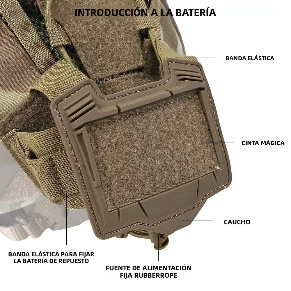 Funda táctica SINAIRSOFT para casco marítimo con bolsa batería NVG - imagen 5