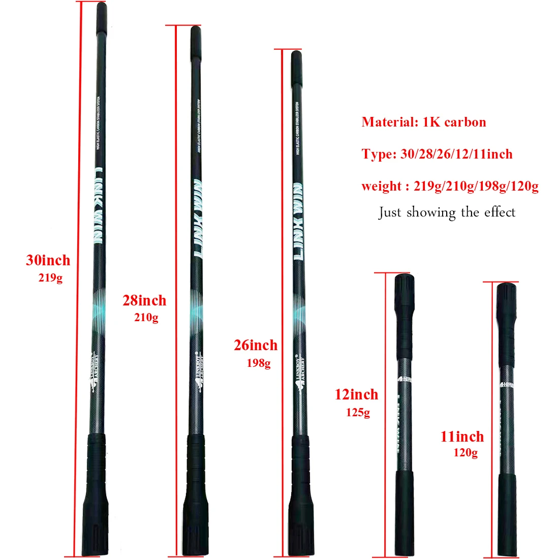 Juego de barra de equilibrio de tiro con arco, estabilizador de arco, amortiguador de varilla de carbono 1K, arco compuesto recurvo, accesorios de caza de tiro - imagen 4