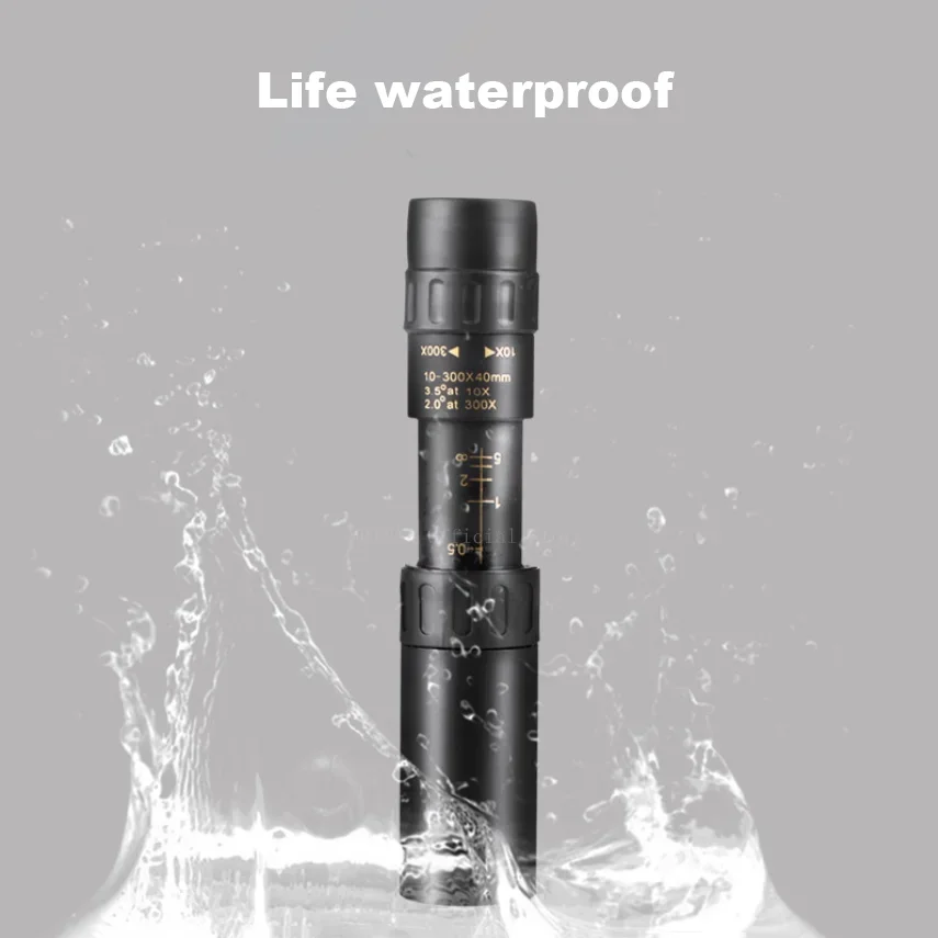 Telescopio con Zoom 10-300x40, binoculares fuertes portátiles HD, Monocular profesional de largo alcance para caza y Camping - imagen 5