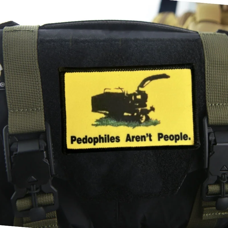 Parche de pedófilos para no personas, insignias de moral táctica para ropa, brazalete con estampado, gancho, pegatina para mochila militar - imagen 5
