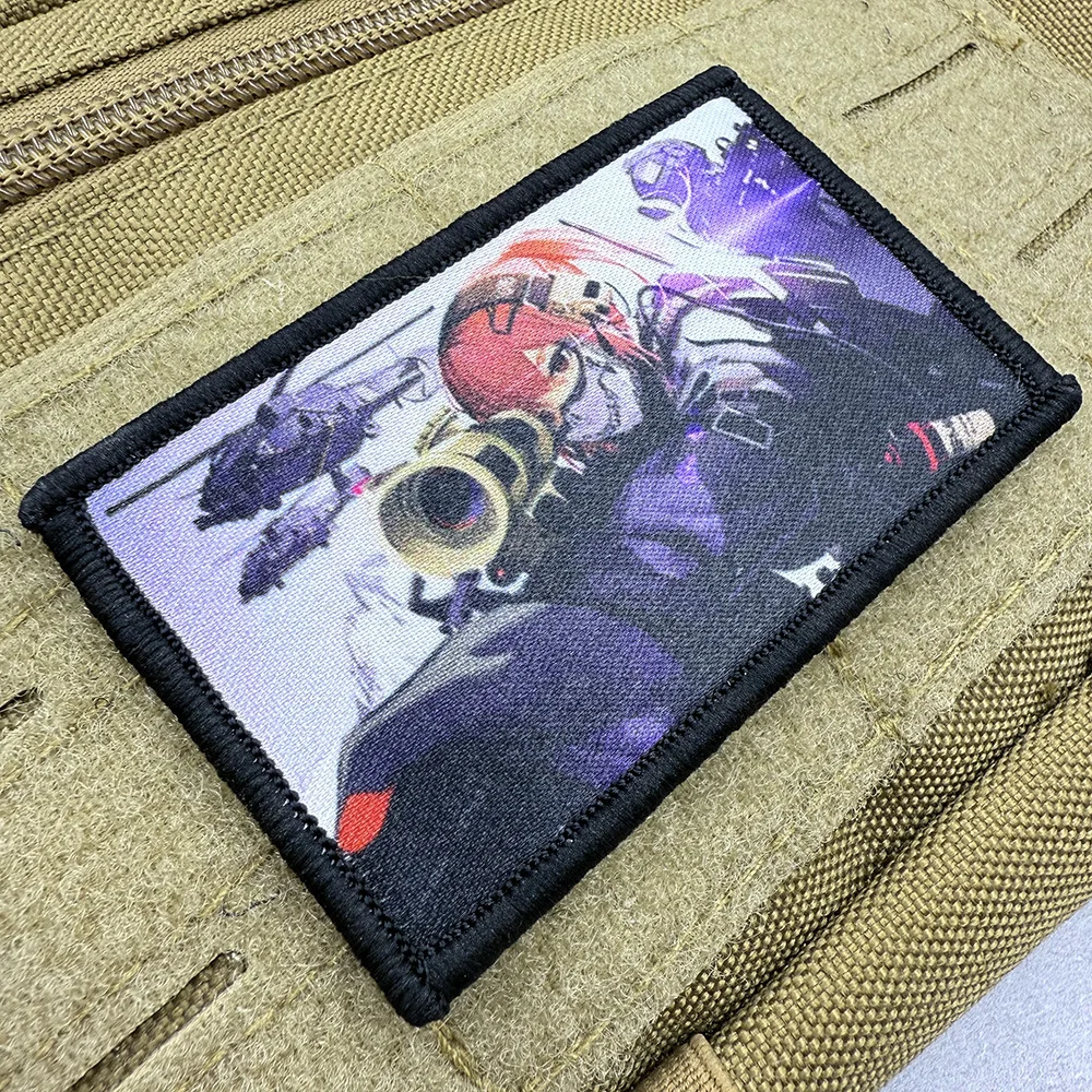 Bolsa estampada de primera línea de Anime 2D Girl, insignia de accesorios, brazalete de dibujos animados de moral táctica, parche de gancho y bucle para mochila - imagen 5