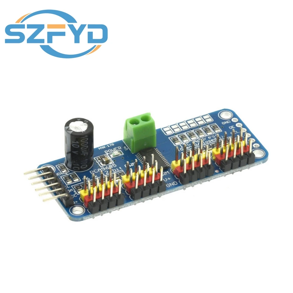 Módulo PCA9685 de interfaz I2C de controlador de servo escudo PWM de 16 canales y 12 bits para Raspberry Pi - imagen 3