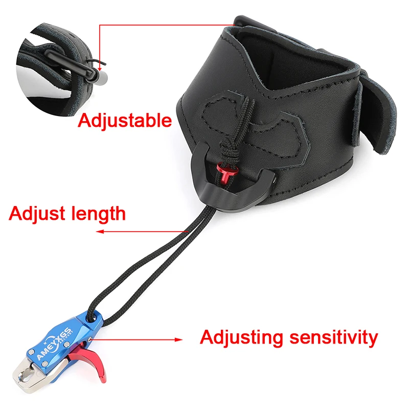 Arco compuesto de liberación de tiro con arco, liberación de muñeca, sensibilidad de mandíbula ajustable para mano L/R, gatillo preciso, accesorios de caza - imagen 2