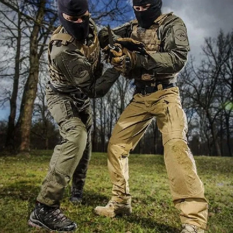 Pantalones tácticos P40 para hombre, Pantalón Cargo con múltiples bolsillos, resistente al desgaste, informal, holgado, para senderismo y correr, primavera y otoño - imagen 4