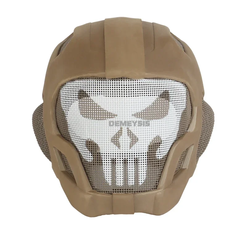 Casco táctico ajustable resistente a impactos calavera máscara de malla de acero cascos caza al aire libre Paintball deportes Protector de cabeza - imagen 2