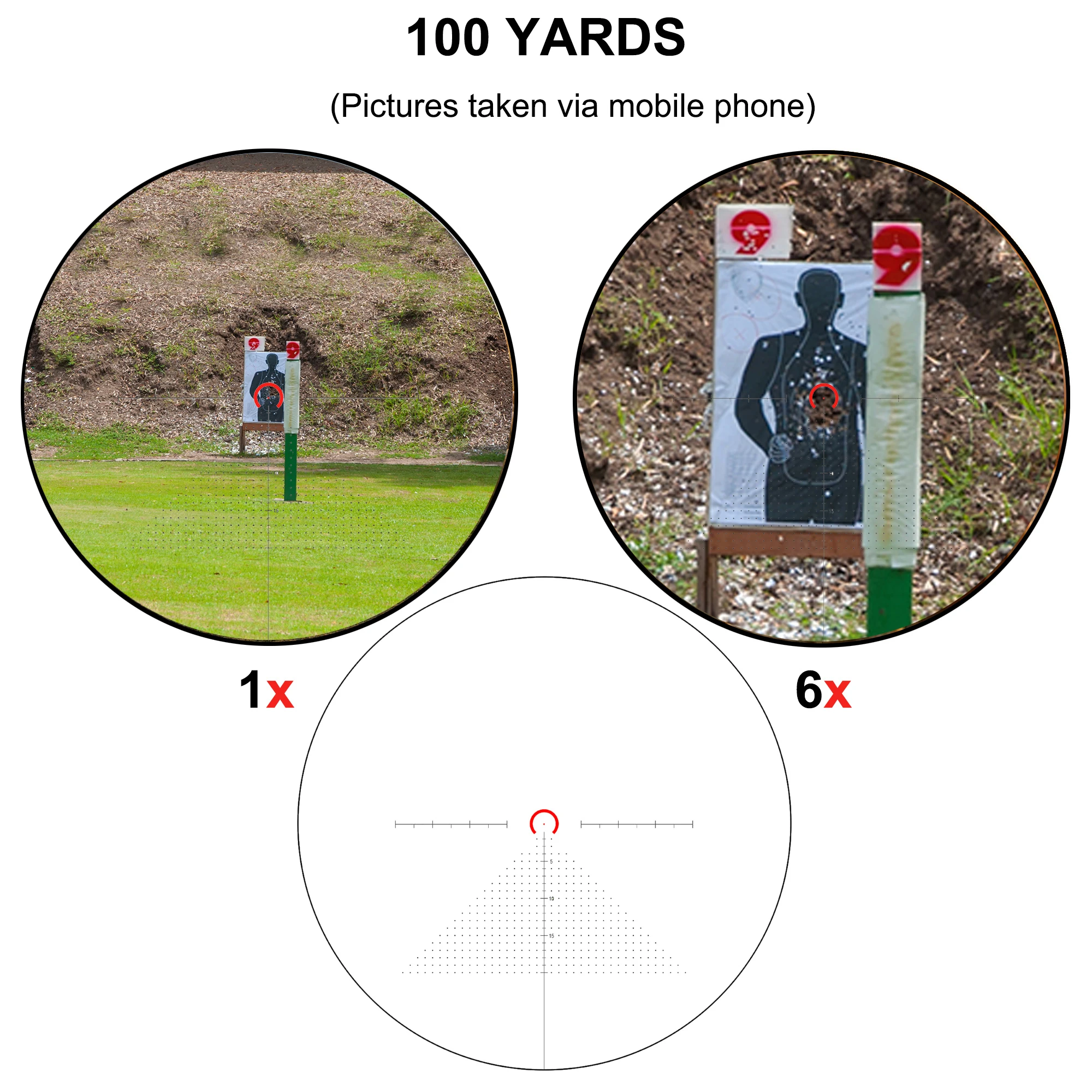 VictOptics-mira telescópica S6 1-6x24 SFP, sistema de bloqueo de torreta de iluminación roja y verde, diseño de amplio campo de visión para AR 15 .223 5,56 - imagen 5