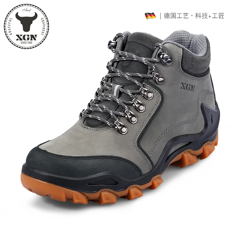 XGN-zapatos de senderismo al aire libre de piel de vaca para hombre, botas de caza impermeables, botas tácticas de viaje para combate en el desierto, zapatillas de trekking al tobillo - imagen 5