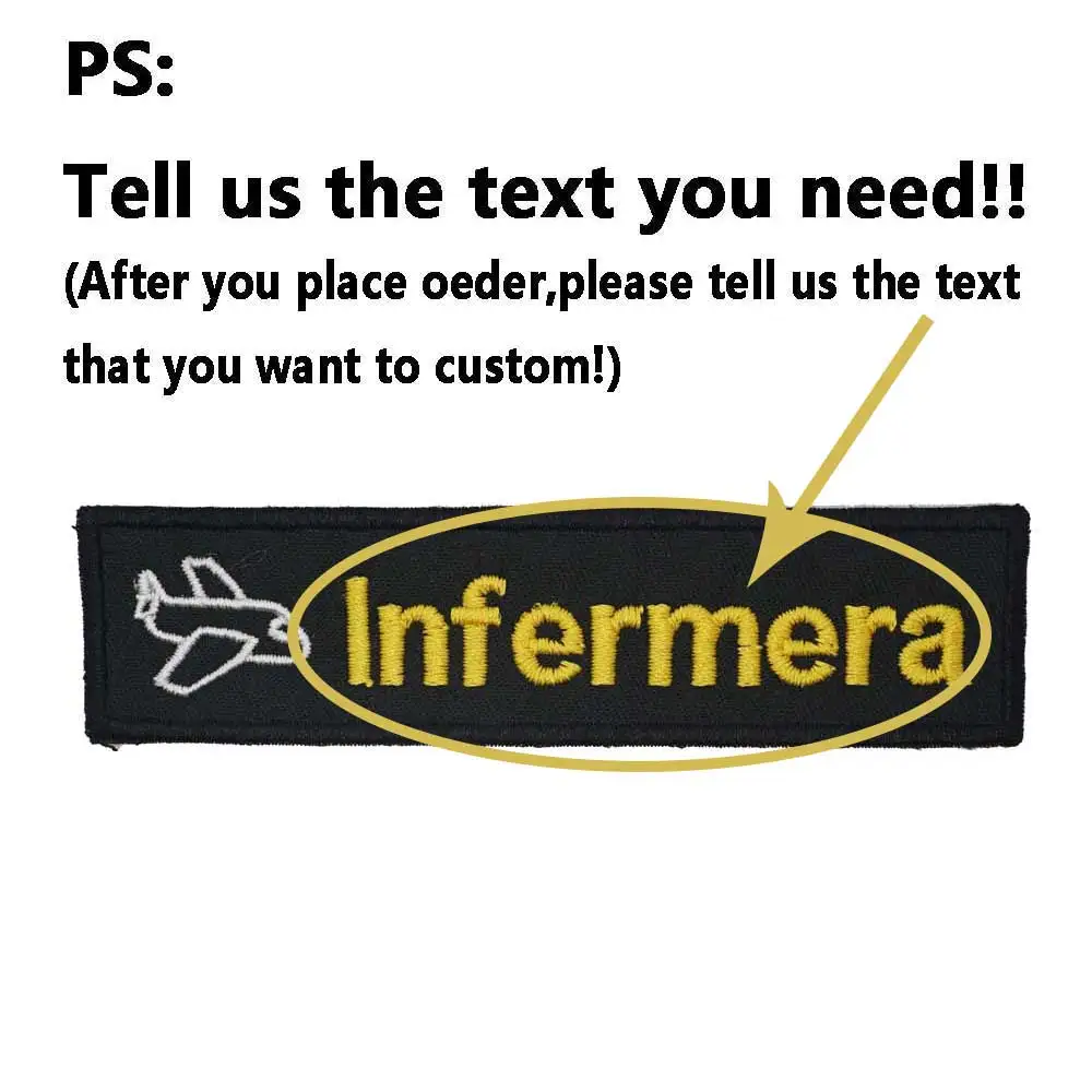 Parche de nombre bordado personalizado con marcas de aviones, Parche de texto personalizado con respaldo de gancho para ropa, sombrero y mochila - imagen 2