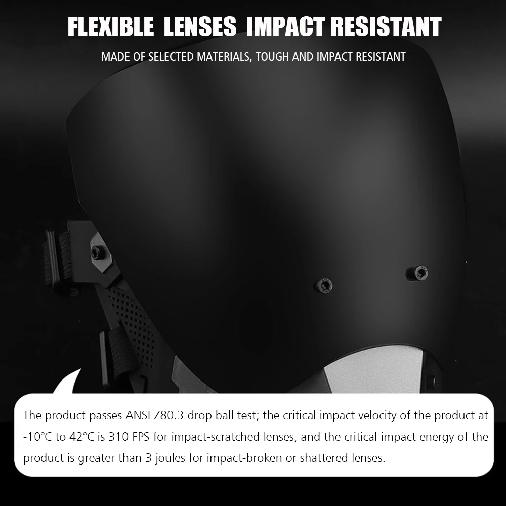 טקטי Airsoft מסכת חיצוני סקי אנטי ערפל משקפי ליל כל הקדושים מוסיקה פסטיבל sci-fi קוספליי סייברפאנק מפקד צבא מסכה - imagen 5