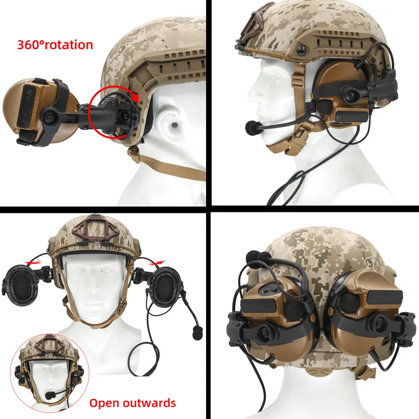 Adaptador de riel para casco TS TAC-SKY ARC, Compatible con casco Ops-Core FAST Airsoft para auriculares tácticos Comta I II III IV XPI - imagen 4