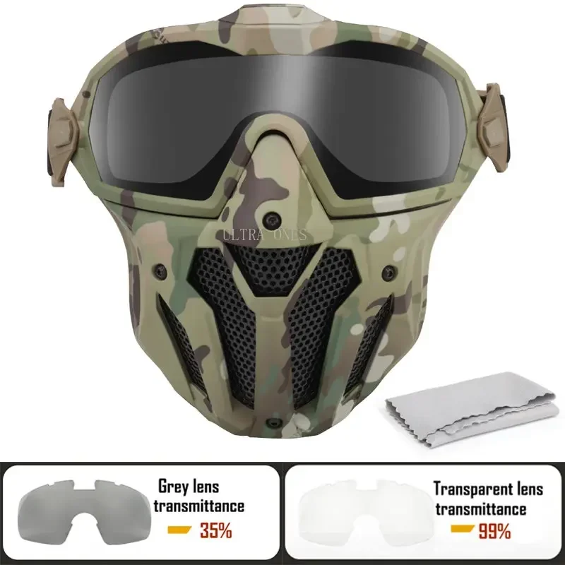 Máscara Airsoft, gafas desmontables con ventilador antiniebla, máscara protectora táctica de Paintball, máscara facial completa, gafas CS de tiro - imagen 4
