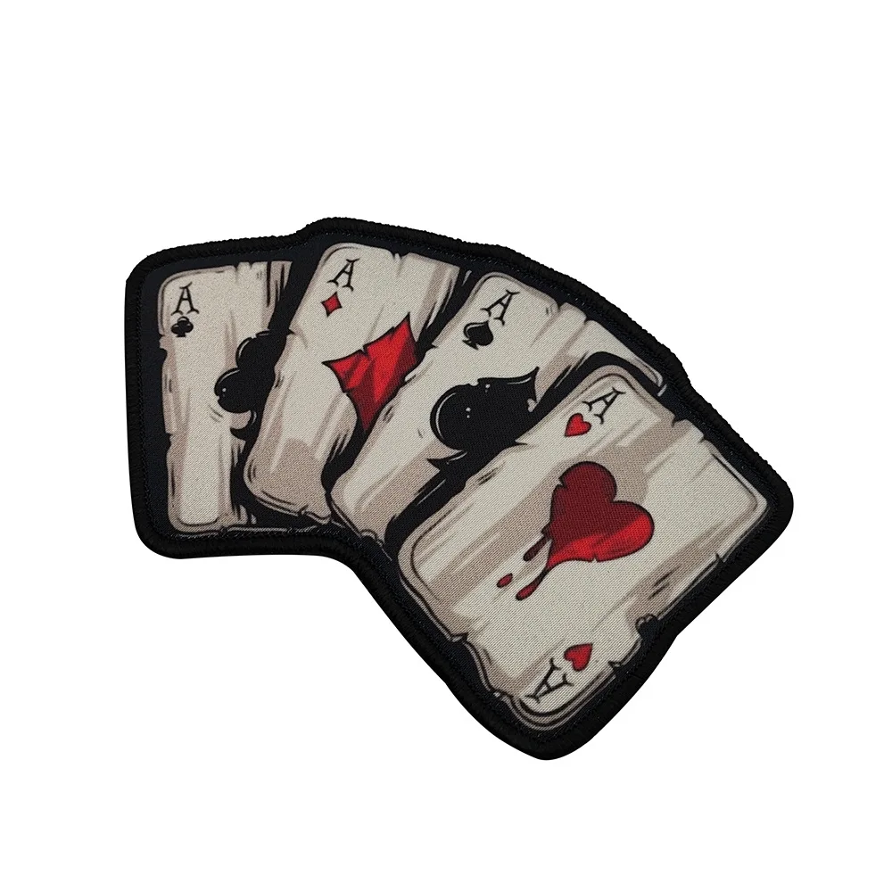 Parche táctico Spades A Poker Morale, parches impresos con gancho y bucle del ejército militar, pegatina para mochila, apliques personalizados - imagen 3